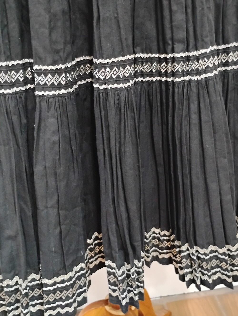 VINTAGE PLEATED COTTON BROOMSTICK SKIRT NWOT - Picture 9 of 9